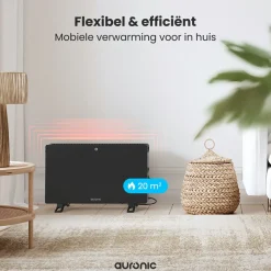 Auronic Konvektorheizung 2000W - mit Ventilator - Black