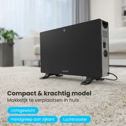 Auronic Konvektorheizung 2000W - mit Ventilator - Black
