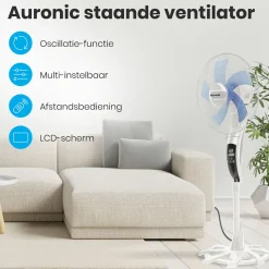 Auronic Standventilator Mit Fernbedienung - White
