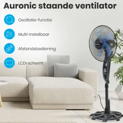 Auronic Standventilator Mit Fernbedienung - Black