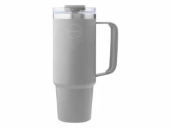 AYA&IDA 885 ml Thermobecher mit Strohhalm - Light Grey