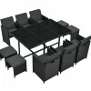 Baracoa XL Polyrattan schwarzes Diningset