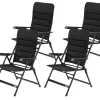 Bardi 7-Positionen Black Luxus-Klappstuhl - Set von 4