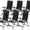 Bardi 7-Positionen Black Luxus-Klappstuhl - Set von 4