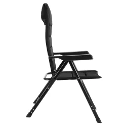 Bardi 7-Positionen Black Luxus-Klappstuhl - Set von 4