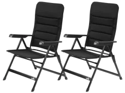 Bardi 7-Positionen Black Luxus-Klappstuhl - Set von 2