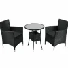 Bayamo Polyrattan schwarz graue Balkon Set