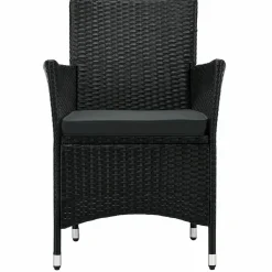 Bayamo Polyrattan schwarz graue Balkon Set