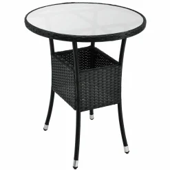 Bayamo Polyrattan schwarz graue Balkon Set