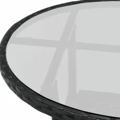 Bayamo Polyrotan schwarz-weißes Balkonset