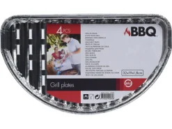 BBQ 32 x 19 x 1,8 cm halbrunde Aluminium Grillschale - 4 Stück