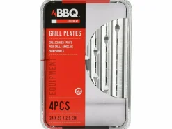 BBQ Aluminium Grillschale 34 x 23 x 2,5 cm - 4 Stück