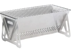 BBQ Edelstahl Mini-Klappgrill für Holzkohle