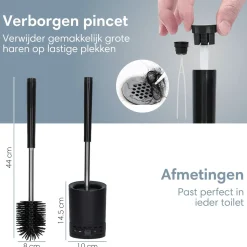 2BEHOME WC-Bürste mit Halter - Black