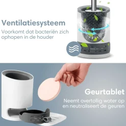 2BEHOME WC-Bürste mit Halter - White