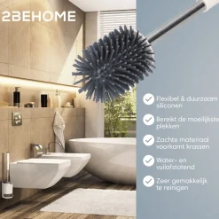 2BEHOME WC-Bürste mit Halter - White