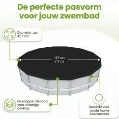 Bestway ø457 cm Abdeckplane - Black