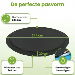Bestway ø244 cm Abdeckplane - Black