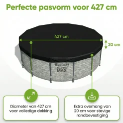 Bestway ø427 cm Abdeckplane - Black