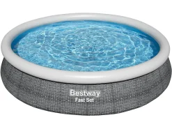 Bestway Fast Set Rattan-Pool-Set mit Filterpumpe