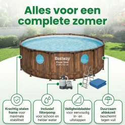 Bestway swim vista 488x122cm pool holz – 5-teilig