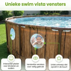 Bestway swim vista 488x122cm pool holz – 5-teilig