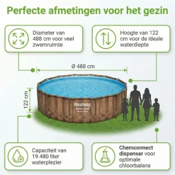 Bestway swim vista 488x122cm pool holz – 5-teilig