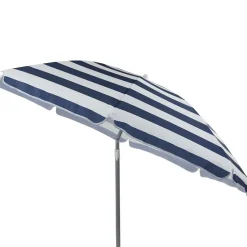 Bo-Camp Ø 165 cm gestreifter Beach Sonnenschirm mit schwenkbarem Arm
