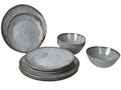Bo-Camp Halo Grey 12-teiliges Geschirrset
