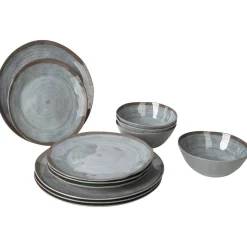 Bo-Camp Halo Grey 12-teiliges Geschirrset