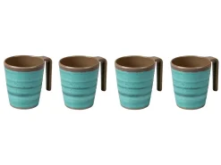 Bo-Camp Halo L Set von 4 Melamin Becher - Aqua