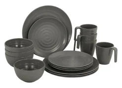 Bo-Camp Stone 16-teiliges Geschirrset - Grey