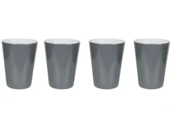 Bo-Camp Two-Tone Set von 4 Melamin-Becher - Grey