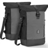 Brisby 3 in 1 wasserdichte rolltop Grey Fahrradtasche - 2 Stück
