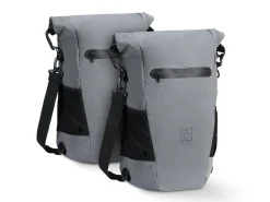 Brisby 3 in 1 wasserdichte rolltop Grey Fahrradtasche - Set von 2