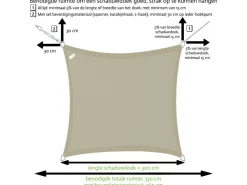 Buitenkado 2x5 HPDE Sonnensegelset - sand beige