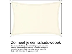Buitenkado 2.5x3.5 wasserdicht Sonnensegel - cream white