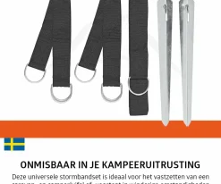 Campout 12,5 Meter Sturmgurt-Set mit Heringe