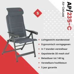 Crespo AP-235 Air-Deluxe Compact Grey Klappstuhl