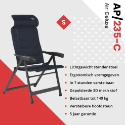 Crespo AP-235 Air-Deluxe Compact Blue Klappstuhl