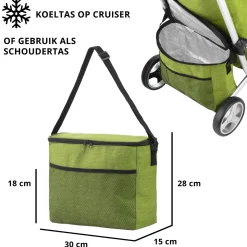 Cruiser 3-Räder 58 Liter einkaufstrolley mit kuhltasche