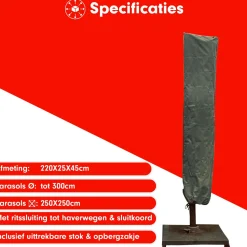 CUHOC Diamond Label 220x25x45 Sonnenschirm Schutzhülle