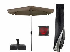 CUHOC sonnenschirm Ø3m taupe mit hülle Redlabel und fuß