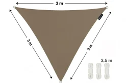 CUHOC sonnensegel dreieck 3x3x3 m taupe uv-schutz