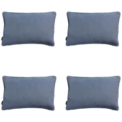 Dekokissen Madison Panama in Saphirblau – 4er-Set