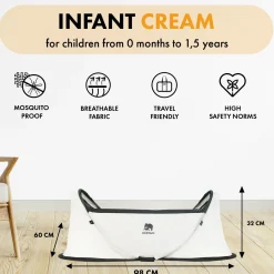 Deryan Infant Pop-Up BabyBox mit Moskitonetz - Cream