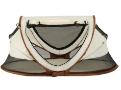 Deryan Kleinkindbett Luxe mit Matratze & Ledergriffen – Sand