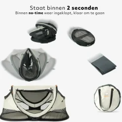 Deryan Kleinkindbett Luxe mit Matratze und Ledergriffen - Ivory