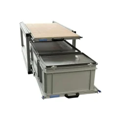 Doppel 90×40 cm Heckauszug mit 2 Boxen und Multiplexplatte