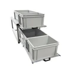 Doppel Aluminium Heckauszug mit 4 offenen Boxen - 90×40 cm